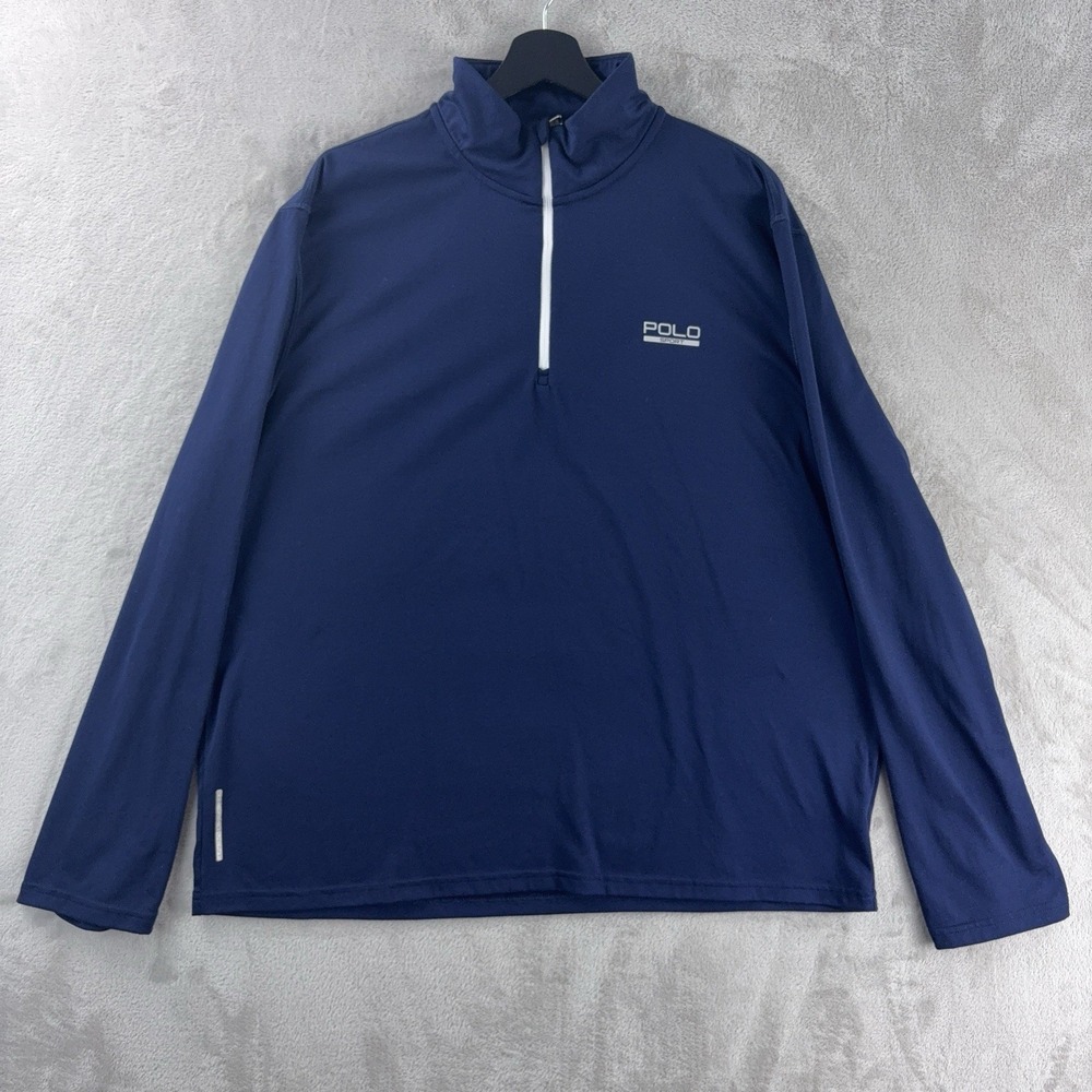 Polo Sport Ralph Lauren Quarter‎ Zip Mens Size XL Navy Performance Pullover